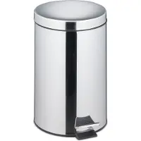 Relaxdays Poubelle de cuisine , 20 litres, acier inoxydable poli miroir, seau intérieur amovible, pédale, poubelle à pédale, argent