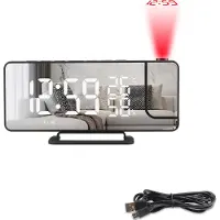 INF Réveil projecteur avec température Miroir/noir