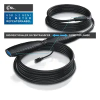 CSL 10m de câble répéteur USB 3.2 Câble d'extension actif - USB 3.2 Gen1 - Câble répéteur d'extension amplificateur