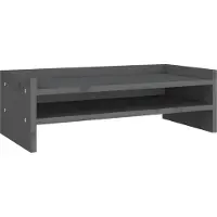 vidaXL Support d'écran Gris 50x24x16 cm Pin massif
