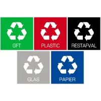 B2X Plafor - Autocollant Poubelle Lot de 5 pcs.