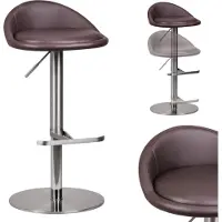 Wohnling Tabouret de bar Durable M1 acier inoxydable brossé brun ; WL1.602