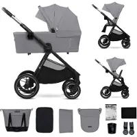 Kinderkraft NEA 2 - Poussette 2 en 1 - jusqu'à 27 kg - nacelle & buggy - roues increvables - capote imperméable UPF50+ - pliable maniable - Gris
