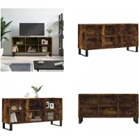 vidaXL Armoire TV chêne fumé 103,5x30x50 cm Bois composite - Armoire TV - Panneaux TV - Tableau TV
