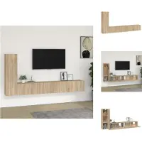 vidaXL Ensemble de 3 meubles TV Chêne Sonoma Matériau dérivé du bois - Meuble TV