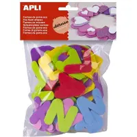 APLI Formes en mousse - mélange de lettres et de couleurs 104 pièces
