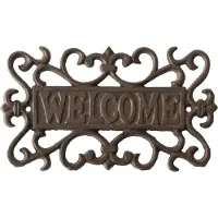 Esschert Design Panneau Welcome en fonte, 21,6 x 0,9 x 12,7 cm, Panneau de bienvenue pour le jardin, montage mural