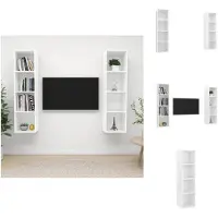 vidaXL Armoires murales TV 2 pcs. Blanc Bois composite - Meubles TV