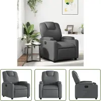 The Living Store fauteuil de relaxation en simili-cuir gris