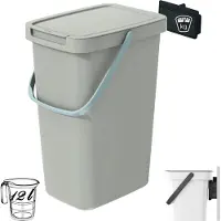 Prosperplast Corbeille à papier avec couvercle marron clair 12L SYSTEMA Q COLLECT NHW12-WG5C