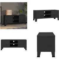 vidaXL Meuble TV style industriel noir 105x35x42 cm métal - Meuble TV - Meubles TV - Supports TV - Table TV