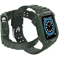Hurtel Bracelet De Protection Avec Etui Pour Apple Watch 7 / 6 / 5 / 4 / 3 / 2 / Se (41 / 40 / 38Mm) Étui Housse De Montre Blindée Vert