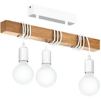 Eglo Plafonnier Townshend 3-flamme bois blanc et beige