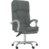 vidaXL Chaise de bureau avec fonction massage Gris foncé Tissu