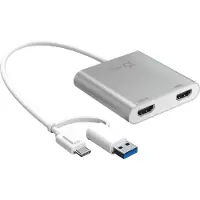 J5CREATE Usb-c To Dual Hdmi Hub Argenté