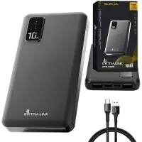Extralink Banque d'énergie, 10000mAh, USB-C, EPB-098B, noir