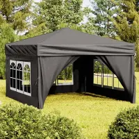 Prolenta Maison Exclusive - Tente de réception pliable avec parois latérales, couleur anthracite, dimensions 3x3 mètres