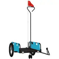 Syfax Remorque de vélo bleu tissu oxford et fer