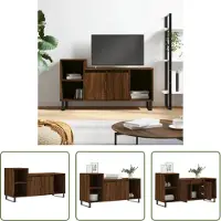 The Living Store Armoire TV marron imitation chêne 100x35x55 cm Matériau dérivé du bois