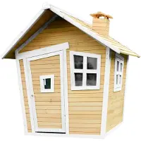 Axi Alice Maison Enfant En Bois | Maison De Jeux Pour L'Extérieur / Jardin En Marron & Blanc | Maisonnette / Cabane De Jeu Avec Des Fenêtres