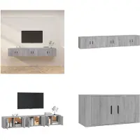 vidaXL Armoires murales TV 3 pcs. Grau Sonoma 80x34,5x40 cm - Meuble TV mural - Meubles TV muraux - Console TV