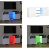 vidaXL Armoire TV avec lampes LED Blanc 120x30x50 cm - Armoire TV - Armoire TV Avec LED - Meuble TV