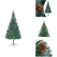 vidaXL Sapin de Noël artificiel avec pommes de pin 210 cm - Sapins de Noël
