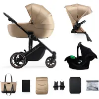 Kinderkraft universalus veimlis 3in1 PRIME 2 3IN1 MINK PRO SANDROSE BEIGE, KSPRIM02BEG300I