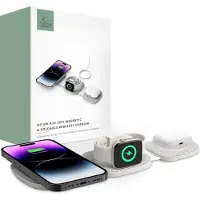 Tech-Protect Qi15W-A32 3In1 Magnetic Magsafe Wireless Charger Gris