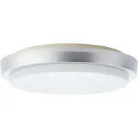 Brilliant Plafonnier d'extérieur LED intemporel DEVORA | argent | plastique Ø 28 cm | 12W 1600 lumens 3000 Kelvin | IP65
