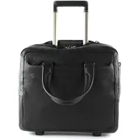 Piquadro Black Square Wheeled Computer Briefcase Nero (mallette d'ordinateur à roulettes)