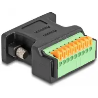DeLOCK D-Sub 9 Buchse zu Terminalblock Adapter mit Drucktaster - HQ pr