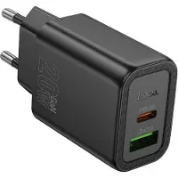 Hoco Chargeur de téléphone USB A + USB C QC3.0 PD 3A 20W N61 noir