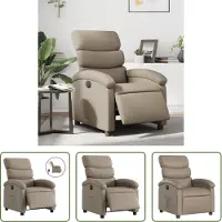 The Living Store Fauteuil Relax Électrique Cappuccino Marron Similicuir