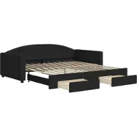 vidaXL Lit de jour extensible avec tiroirs noir 100x200 cm Tissu