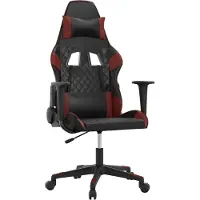Syfax Chaise de jeu Noir et rouge bordeaux Similicuir