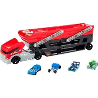 Hot Wheels Camion Mega Hauler de avec 4 voitures
