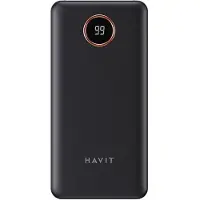 Havit PB74 Powerbank Batterie externe 10000mAh + câble USB-C, iOS, Micro USB avec double lampe de poche Noir