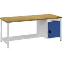 Bedrunka & hirth Etabli bleu signal gris clair L2000xH859xT750mm Hêtre multipl.40mm 1 tiroir.1 porte - 03.19.12AV 7035/5005