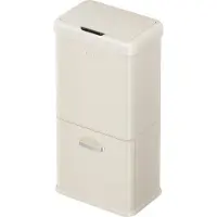 EKO - Vintage Sensor Poubelle 32+18 litres - Acier inoxydable - Crème vanille