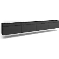 Skraut Home COZY Meuble TV, Banc Télé, 320x35x45cm, TV grand format, Suspendu, Mural, Noir