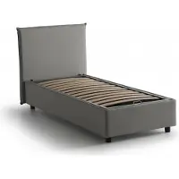 Talamo Italia Alder - Lit Simple, Gris, Housse Amovible Italy