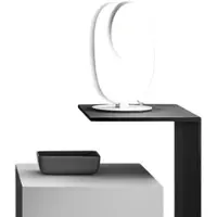 Gea Luce Lampe De Table Diva L Blanche - Abat-Jour Led 17W 3000K 900Lm En Aluminium Et Silicone, Diffusion 360 Degrés, Gradable Intégré - Gealuce