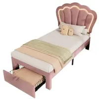 MODFU Méridienne - Canapé Chaise Longue 2 Places Poches Latérales Avec Coussin Tissu Chenille Gris