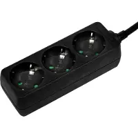 Logilink Prise de courant Mise à la terre 3 voies 1,5m Noir