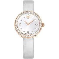 Swarovski Matrix Tennis Uhr, Schweizer Produktion, Lederarmband, Grau, Roségoldfarbenes Finish MATRIX TENNIS:LS GRAY/WHT/PRO 5710105
