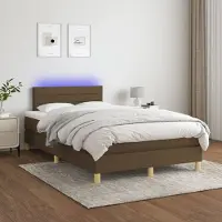 Prolenta Maison Exclusive - Sommier à lattes de lit matelas et LED Marron foncé 120x200 cm