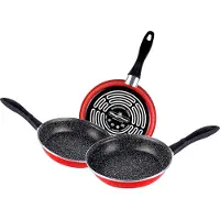Magefesa K2 Rojo Set 3 poêles à frire 20-24-28cm, induction, -Free revêtement antiadhésif STONE Rouge
