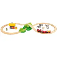 BRIO , ensemble de rails avec tunnel de montagne, 30 pièces, accessoires pour chemin de fer en bois, train, jouet en bois, multicolore, bois/plastique, 100 cm, 33043