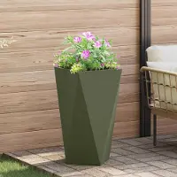 Prolenta Maison Exclusive - Bac à plantes vert olive 40 x 40 x 75 cm en acier